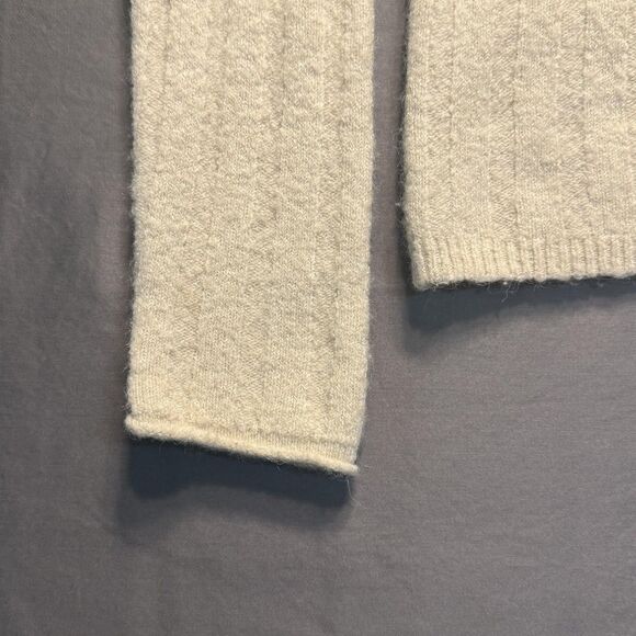 Madewell Sweater Womens XS White Mock Neck Ribbed Knit Long Sleeve Pullover - Picture 6 of 11